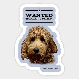 Cockapoo / Doodle Dog Sock Thief Sticker